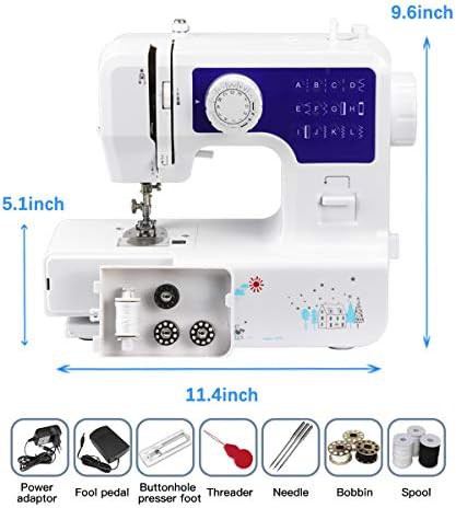 Blue portable sewing machine with free arm — photo 3