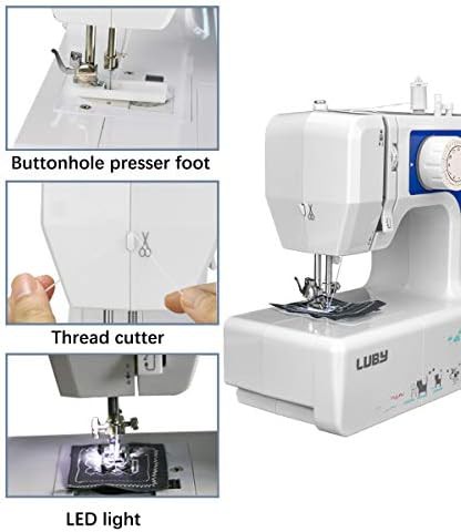 Blue portable sewing machine with free arm — photo 5