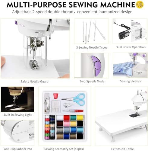 White portable beginner sewing machine — photo 3