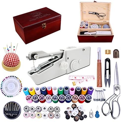 Portable mending machine with accessory kit