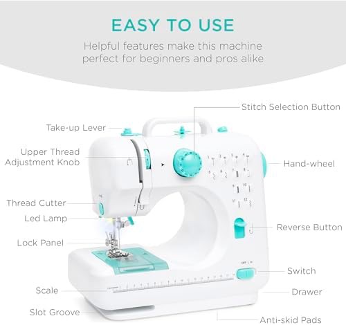 Teal and White Compact Sewing Machine — photo 4