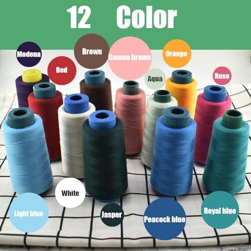 Twelve color polyester overlock thread cones — photo 5