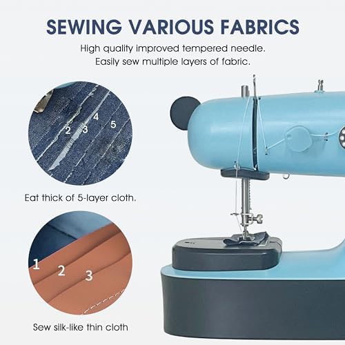 Blue mini computerized travel sewing machine — photo 3