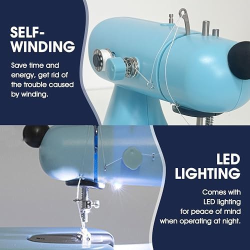 Blue mini computerized travel sewing machine — photo 5