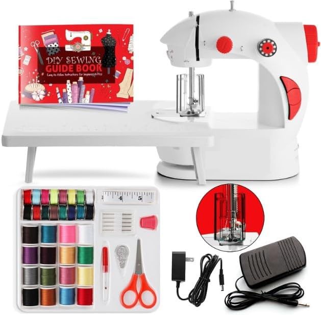 Red portable machine with pedal set