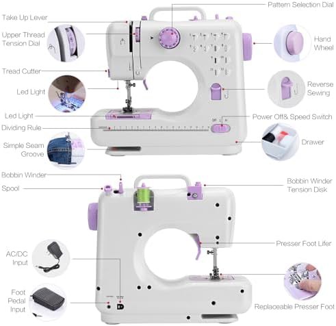Compact beginner sewing machine with accessory kit — photo 5