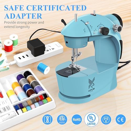 Blue Mini Sewing Machine with Extension Table — photo 4