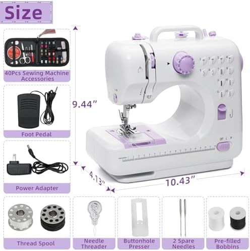Small Beginner Sewing Machine with LED Light — photo 5