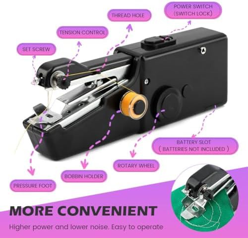 Black cordless handheld mini sewing machine — photo 4