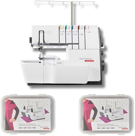 Airlock serger machine with accessory feet