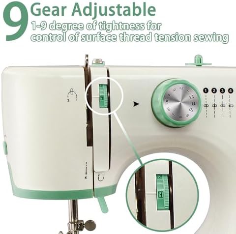 White and green portable sewing machine — photo 3
