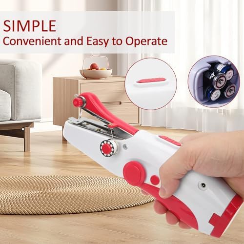 Manual handheld sewing machine in red — photo 5
