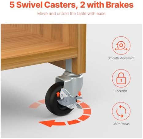 Multipurpose folding sewing table in wood color — photo 4
