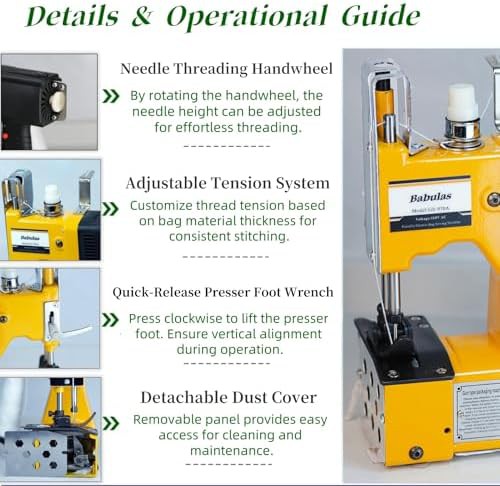 Yellow industrial bag sewing machine — photo 3