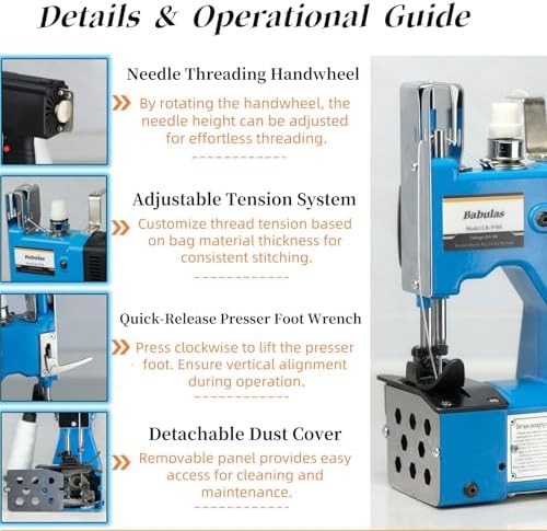 Heavy duty blue corded bag stitcher — photo 5