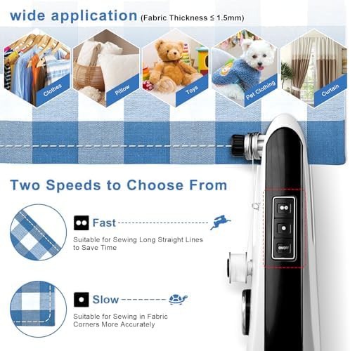 Dual speed handheld sewing machine for repairs — photo 3