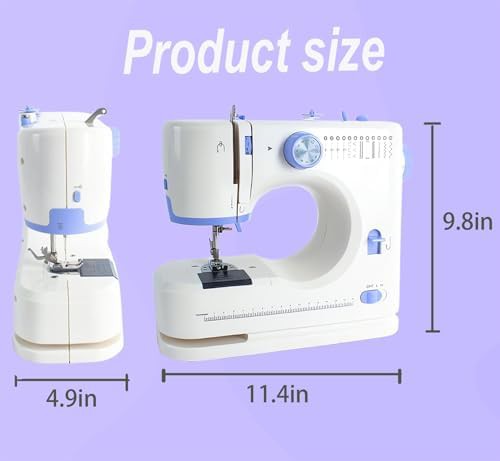 White and blue beginner machine with threads — photo 5