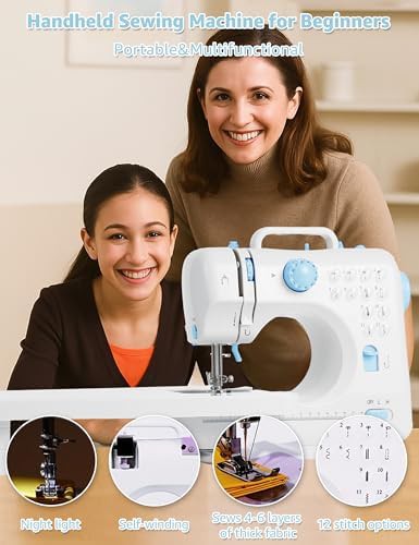 Blue beginner sewing machine with extension table — photo 3