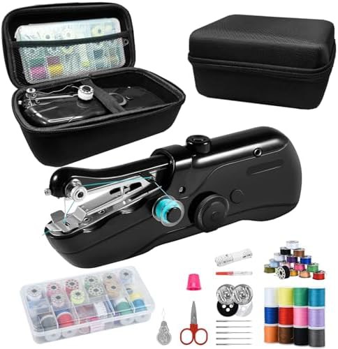 Black beginner sewing kit with storage
