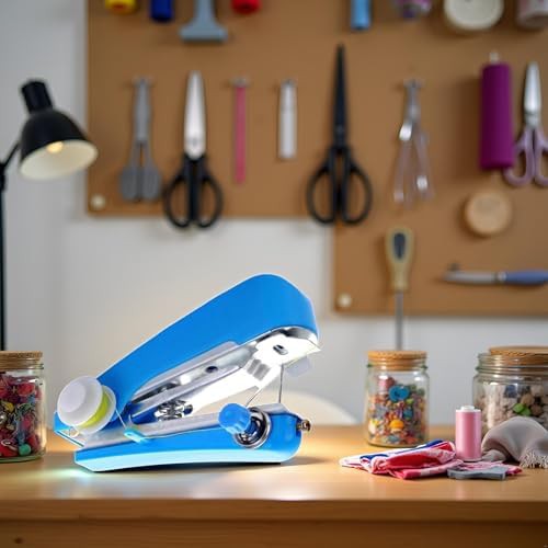 Blue manual handheld sewing machine — photo 5