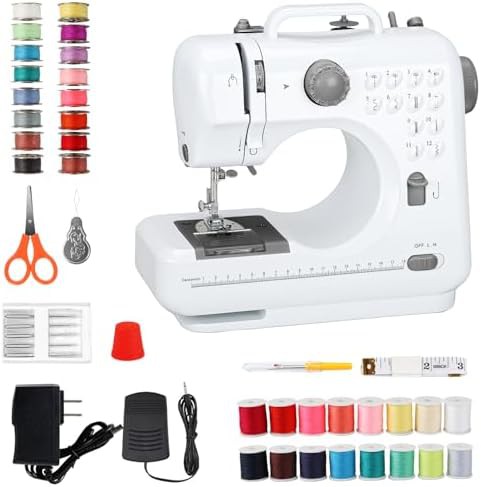 Gray Mini Sewing Machine with Foot Pedal