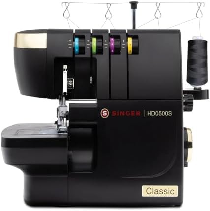 Black heavy duty serger overlock machine