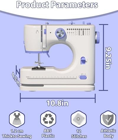 Portable beginner sewing machine with fabric bundle — photo 3