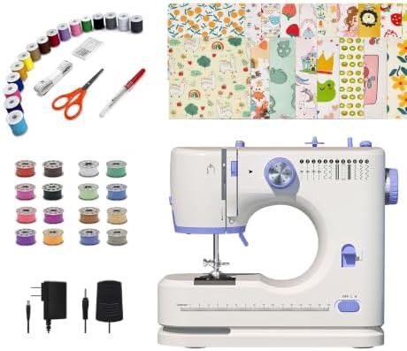 Mini portable sewing machine with thread kit