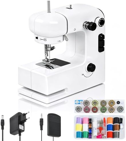 Portable dual speed mini sewing machine