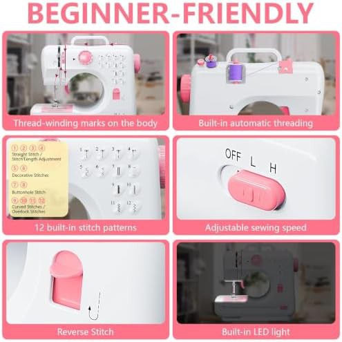 Blush pink portable machine with 12 stitches — photo 4