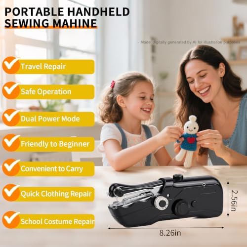 Black handheld sewing machine for adults — photo 4
