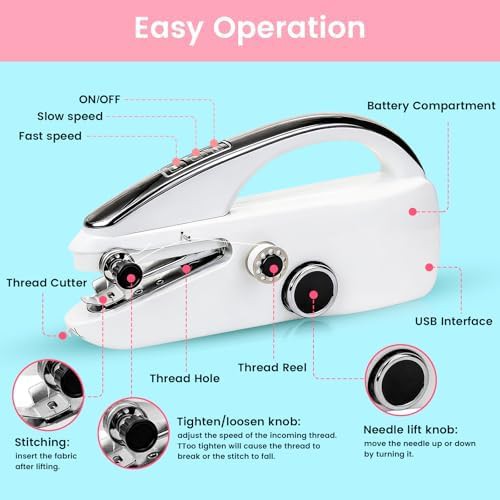 Handheld dual speed portable sewing machine — photo 4
