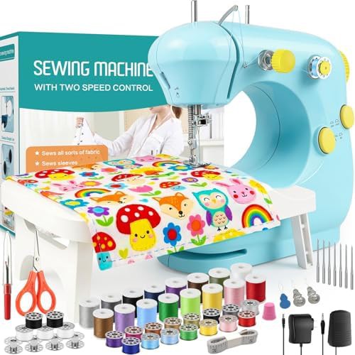 Mini portable sewing machine with extension table