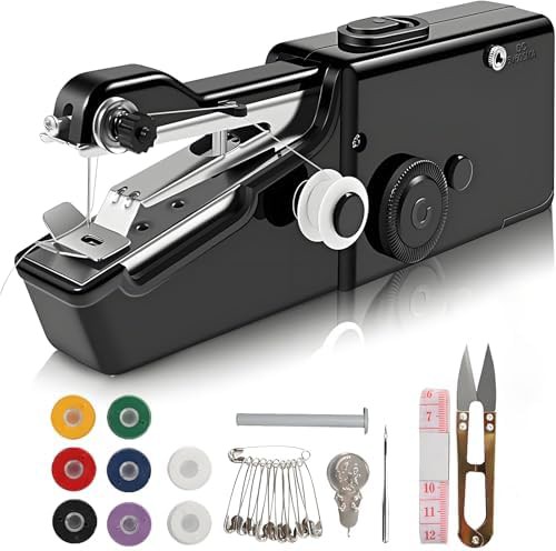 Black cordless handheld sewing machine