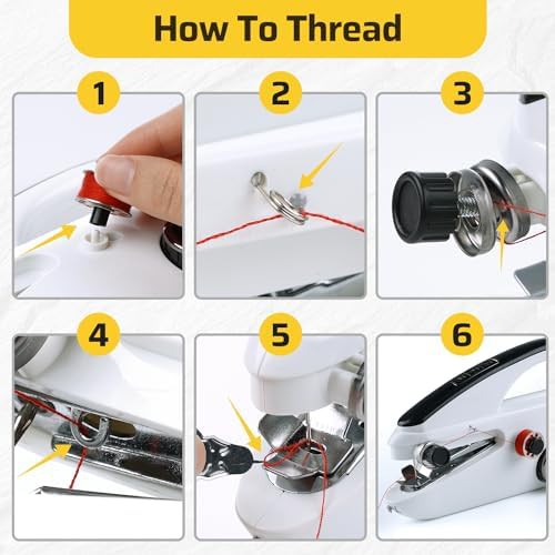White dual speed handheld sewing machine — photo 3