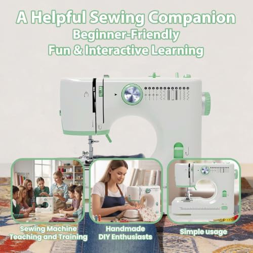 Green and white portable 12 stitch sewing machine — photo 4
