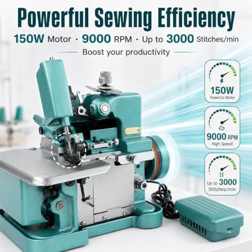 Industrial electric serger with cast iron body — photo 4