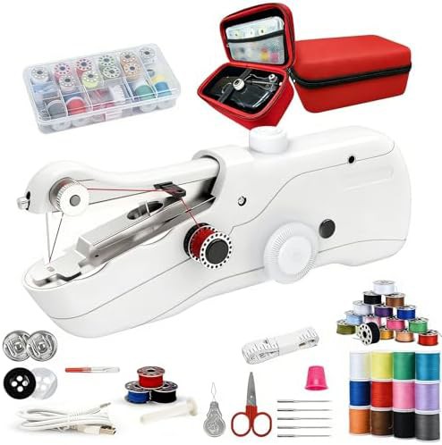 White electronic handheld stitcher with case