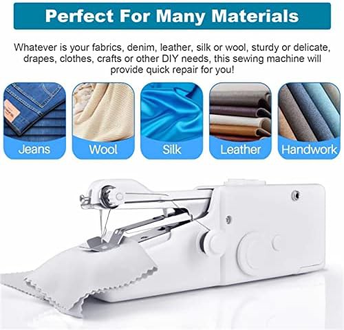 White handheld mini sewing machine — photo 3