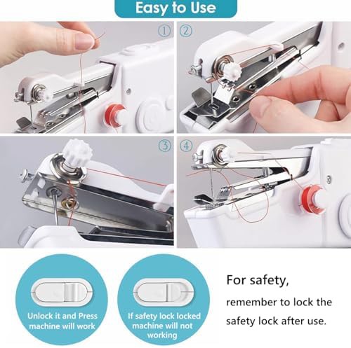 White handheld mini sewing machine — photo 5