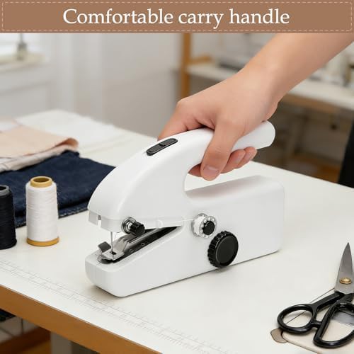 Handheld sewing machine with orange leather case — photo 4