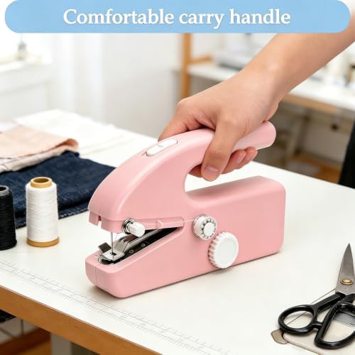 Handheld sewing machine with pink leather case — photo 4