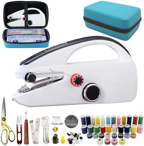 Handheld heavy duty machine with blue leather case